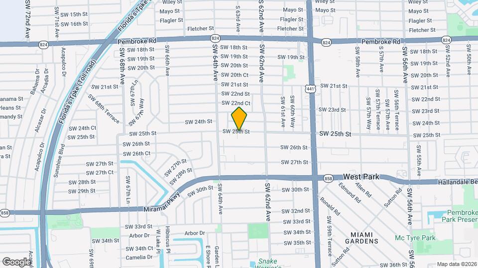 6308 SW 25th St Map and Location Details