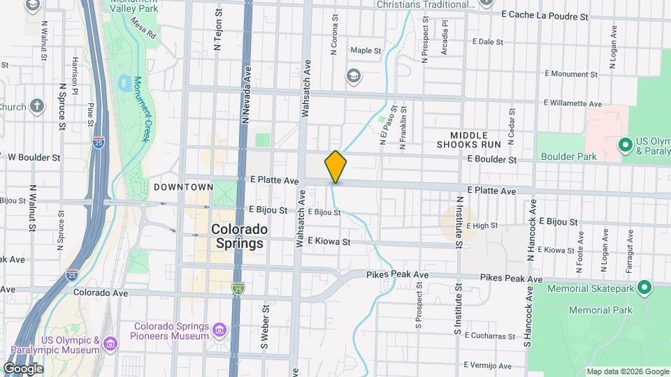 511 E Platte Ave Map and Location Details