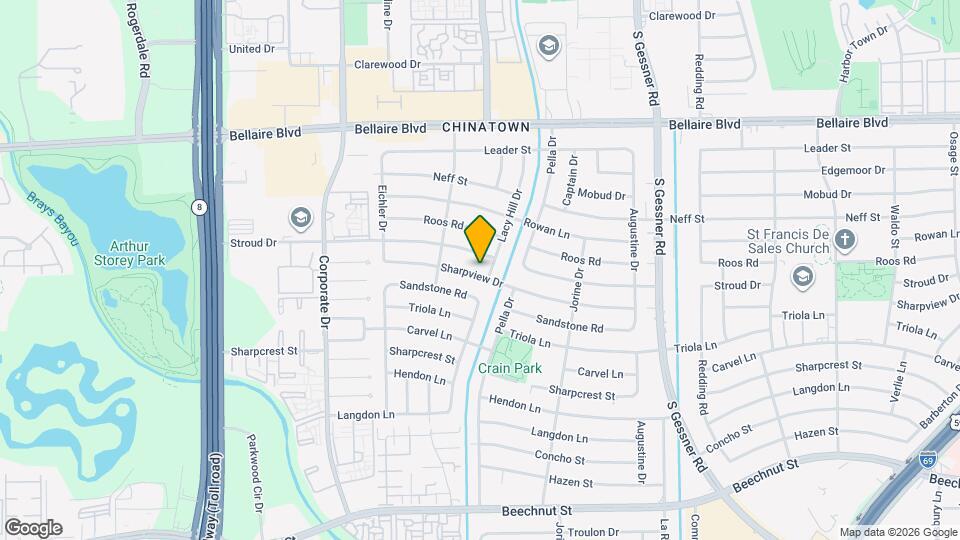 9206 Sharpview Dr Map and Location Details