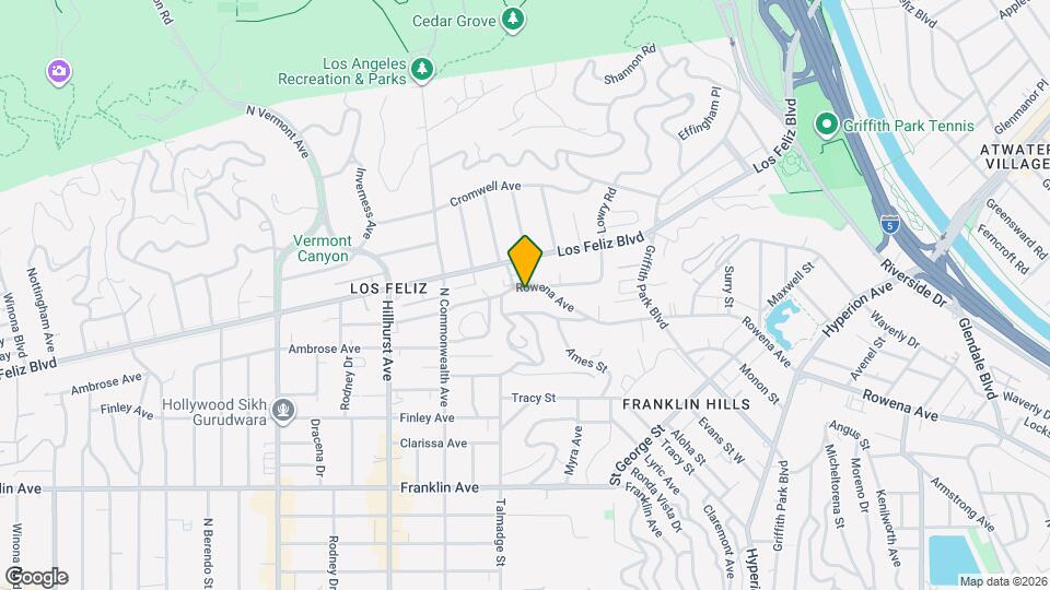 3472 Rowena Ave Map and Location Details