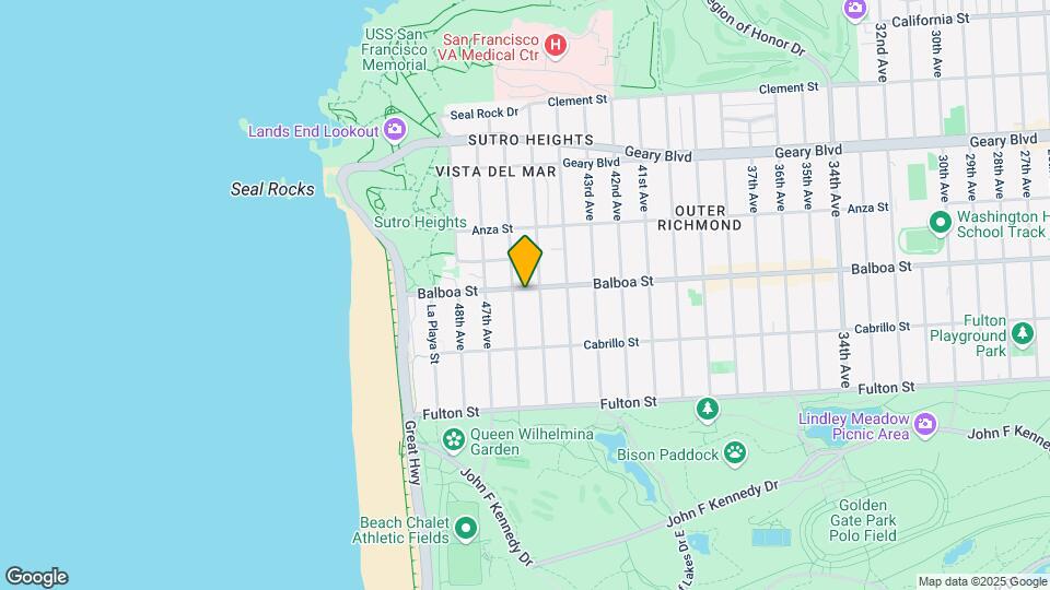 4441 Balboa St Mapa y Detalles de la Ubicación