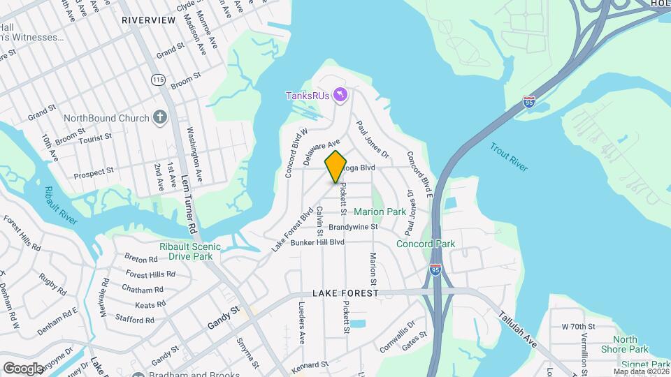 1030 Lake Forest Blvd Map and Location Details