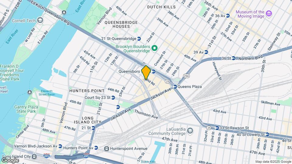 Arcadia in Long Island City Mapa y Detalles de la Ubicación