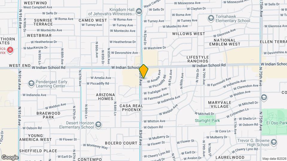 8238 W Amelia Ave Map and Location Details