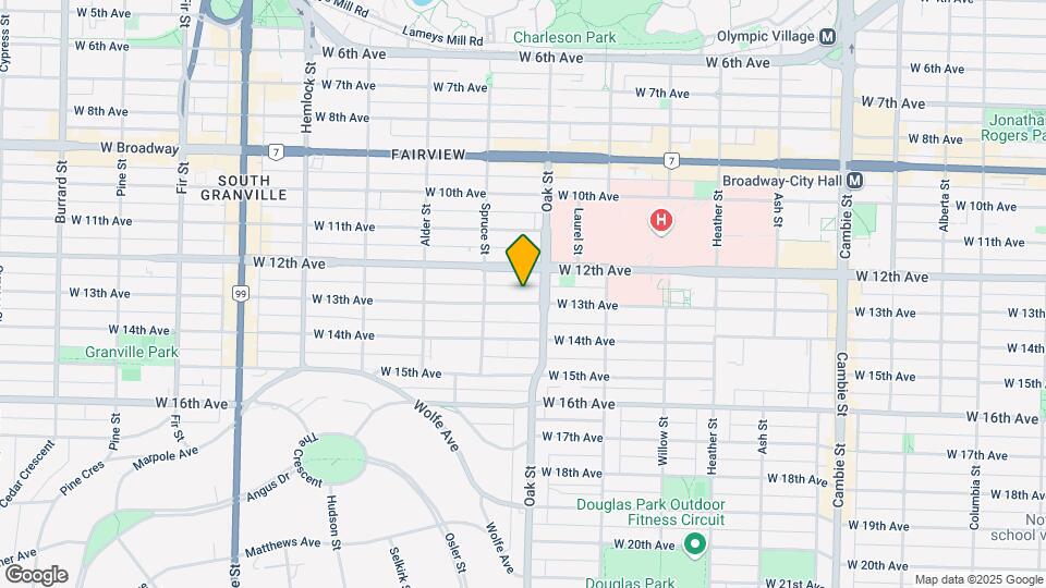 1045 W 13th Ave Map and Location Details