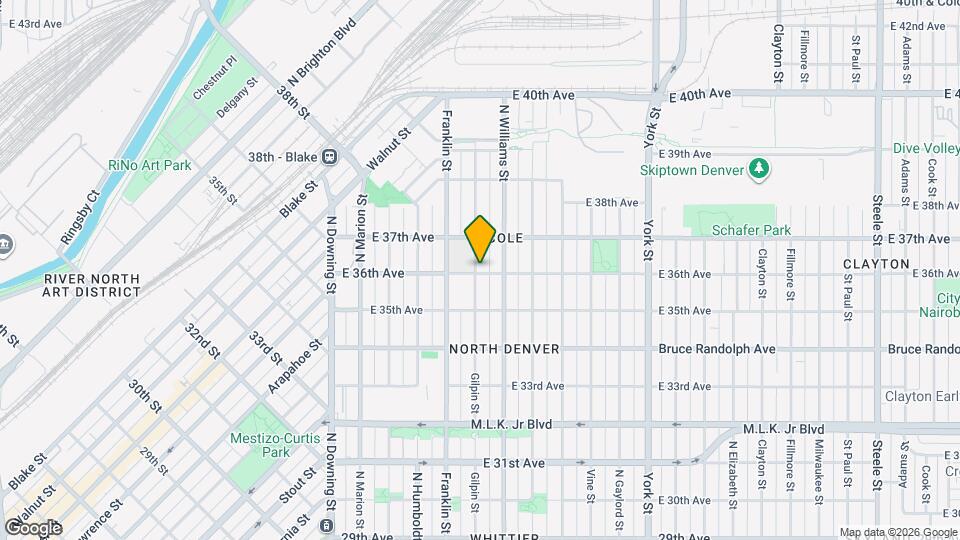 1701 E 36th Ave Map and Location Details