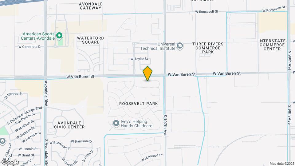 10805 W Woodland Ave Map and Location Details