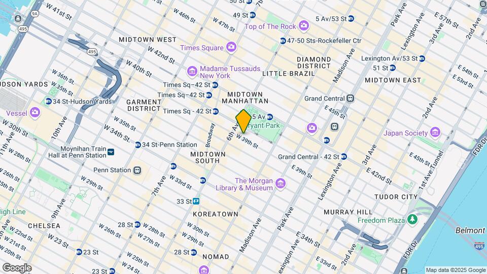 45 W 39th St Map and Location Details