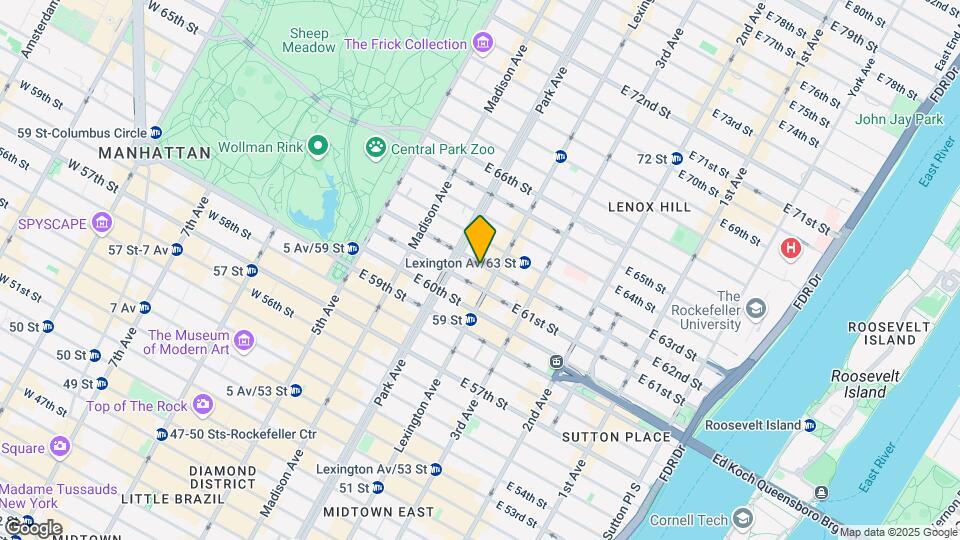128 E 62nd St Map and Location Details