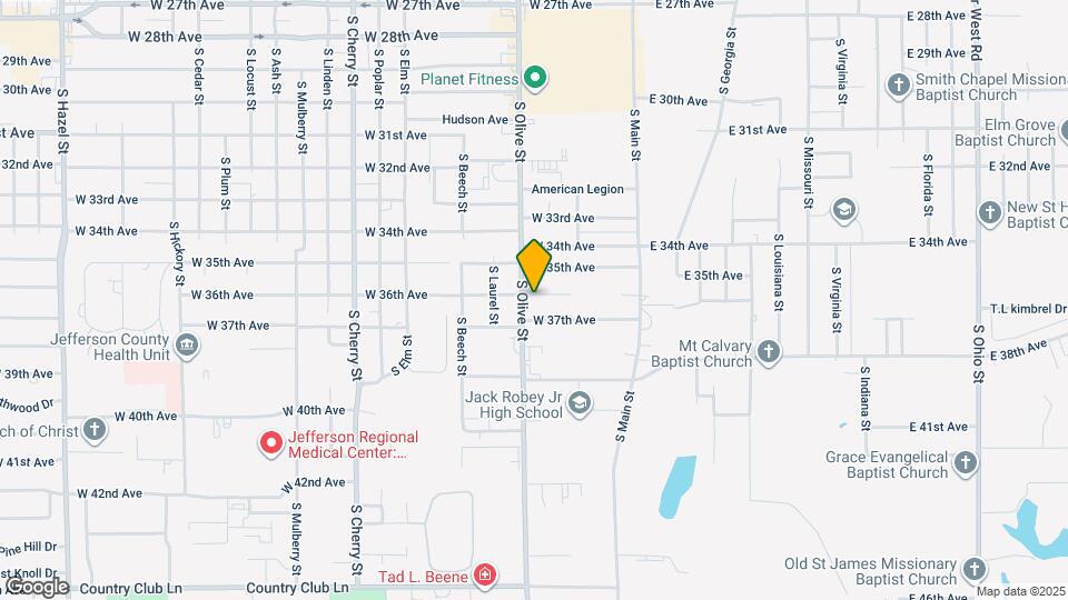 3601 S Olive St Map and Location Details