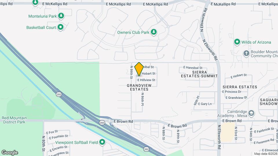 8634 E Hillview St Map and Location Details