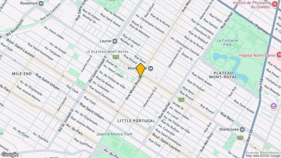 366 Du Mont-Royal Av E Map and Location Details