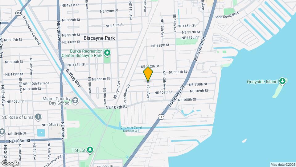11007 NE 12th Ave, Unit Corner Unit Map and Location Details