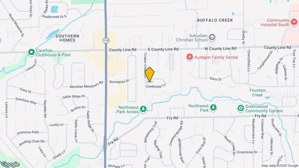 1542 Creekside Ln Map and Location Details