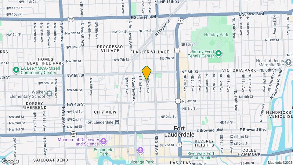519 NE 2nd Ave Map and Location Details
