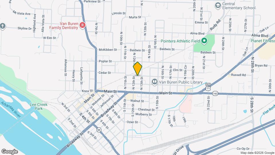 1212 Cedar St Map and Location Details