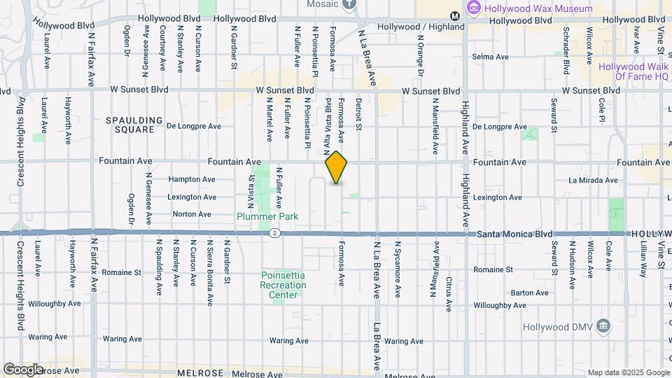 1209 N Formosa Ave Mapa y Detalles de la Ubicación