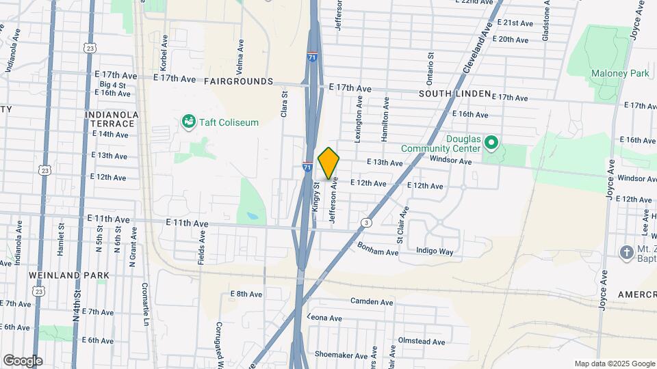 867 E 12th Ave Map and Location Details