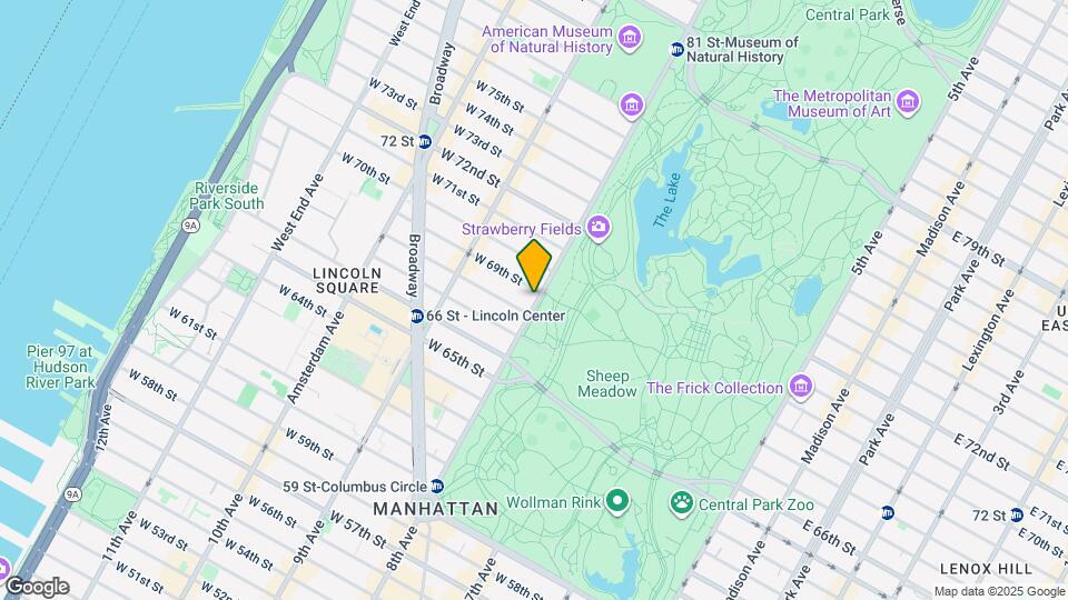 88 Central Park W, Unit 9 Mapa y Detalles de la Ubicación