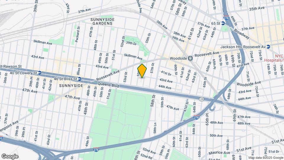 43-12 56th St-Unit -1st FL Map and Location Details