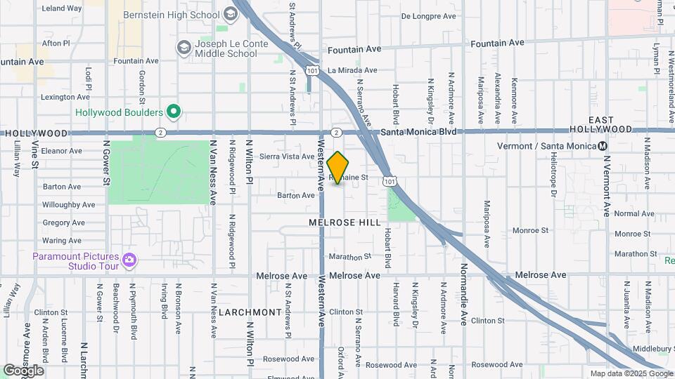 955 N Oxford Ave Map and Location Details