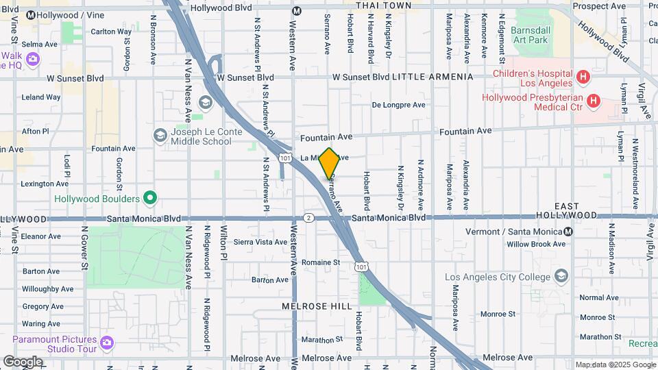 1155 N Serrano Ave Map and Location Details