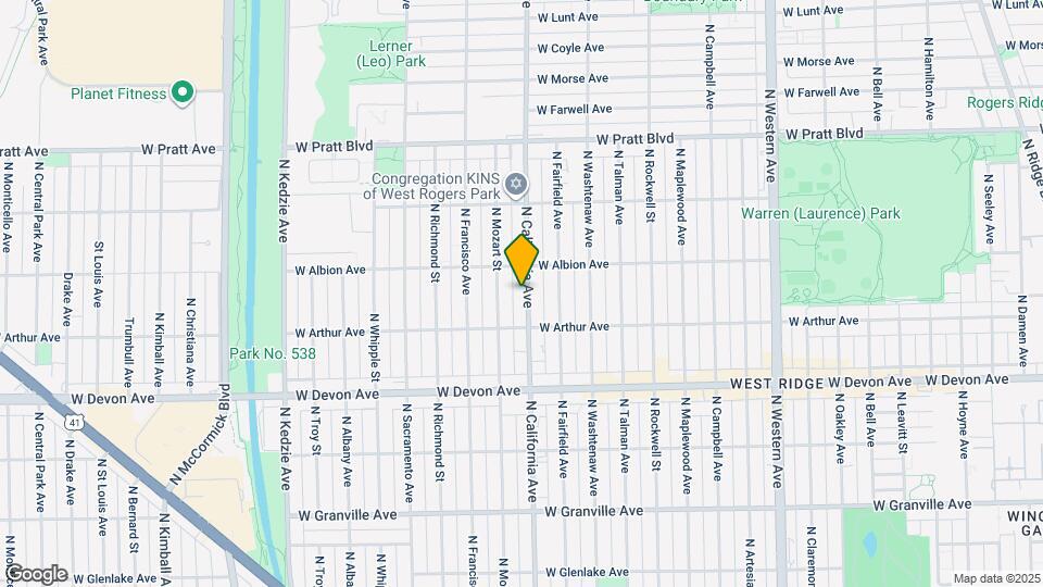 6532 N California Ave Map and Location Details