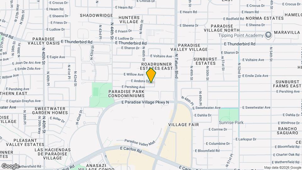 4616 E Pershing Ave Map and Location Details