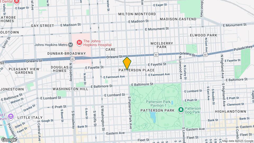 118 N Patterson Park Ave Map and Location Details