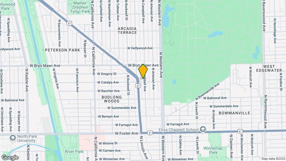 2504 W Catalpa Ave Map and Location Details