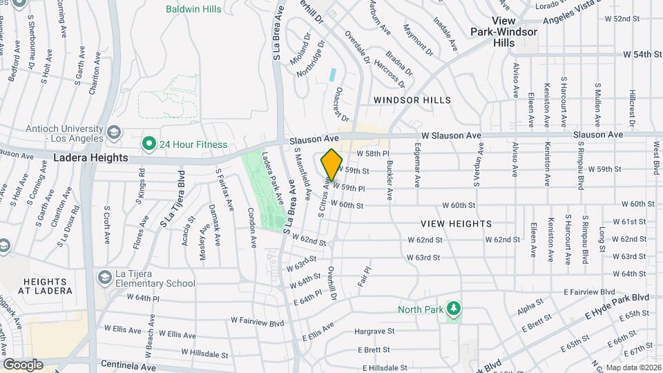 5956 S Citrus Ave Mapa y Detalles de la Ubicación