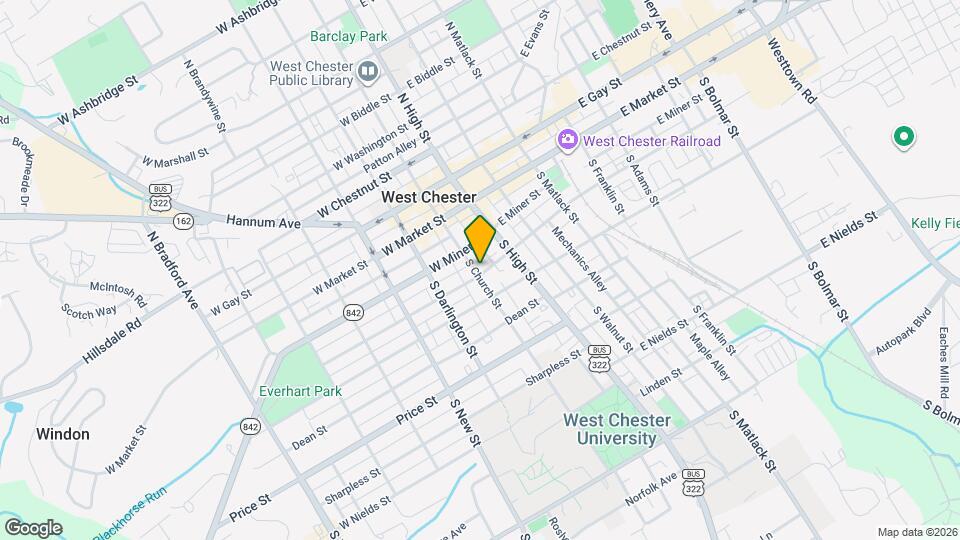 123 S Church St, Unit 3rd Floor Map and Location Details