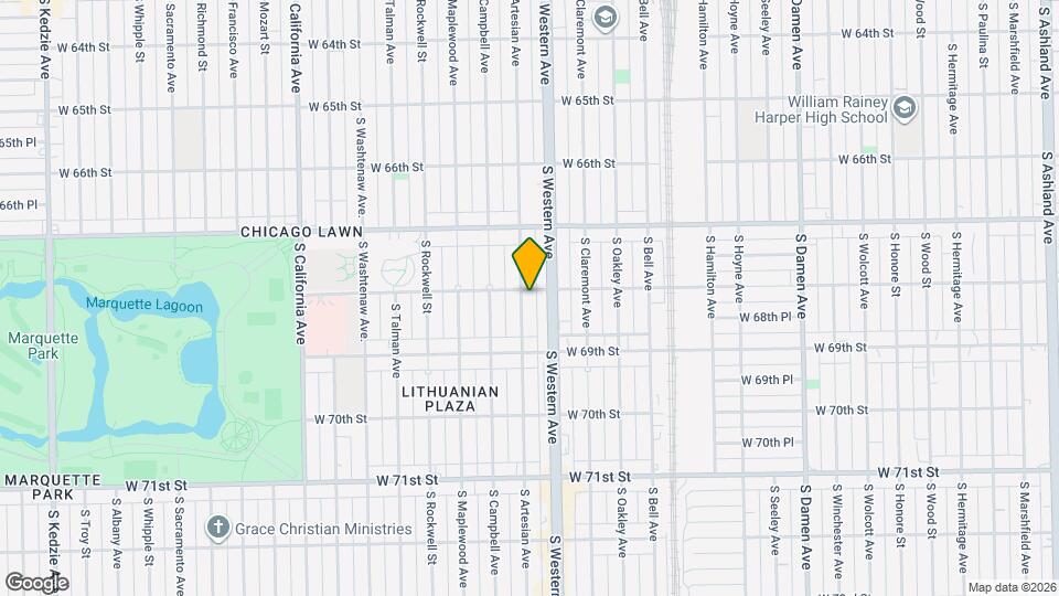6805 S Artesian Ave, Unit 2 Map and Location Details