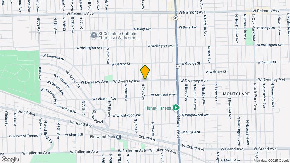 7347 W Diversey Ave Map and Location Details