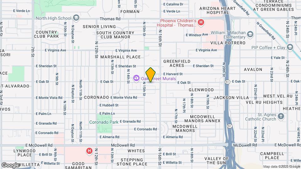 1519 E Oak St Map and Location Details