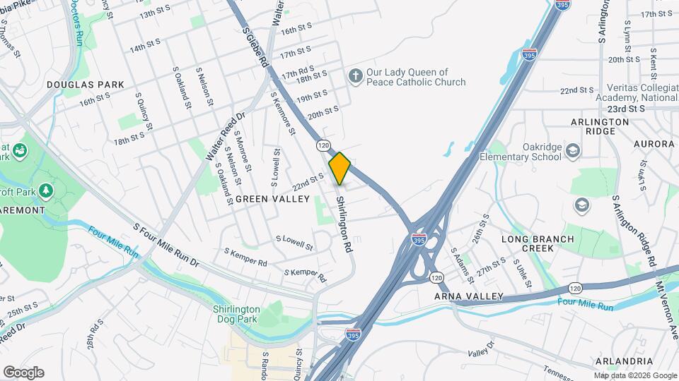 The Townes of Shirlington Mapa y Detalles de la Ubicación