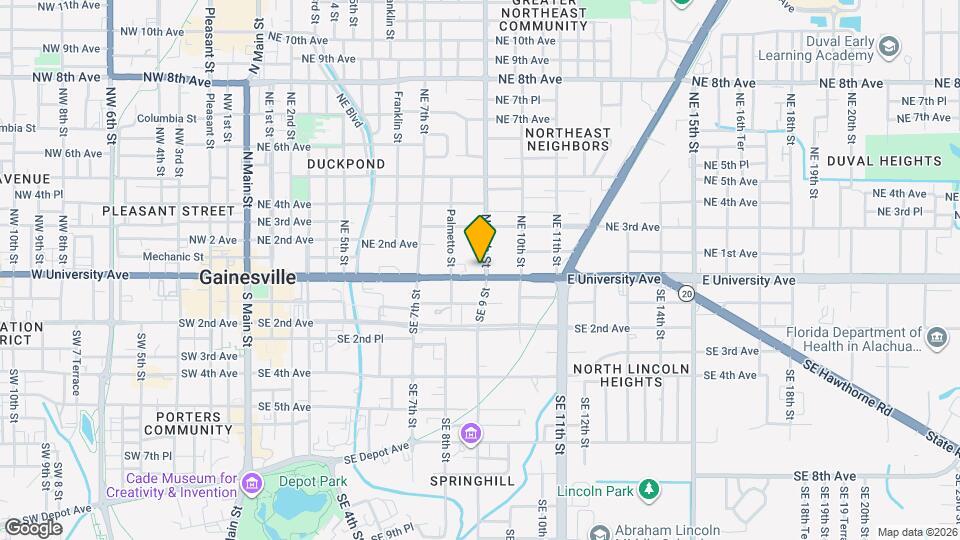 834 E University Ave Map and Location Details