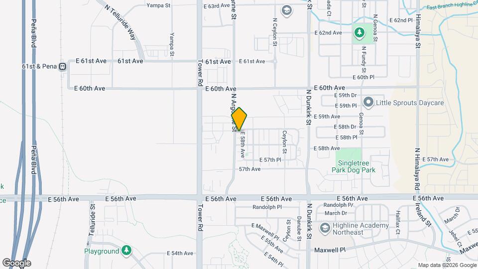 18761 E 58th Ave Map and Location Details