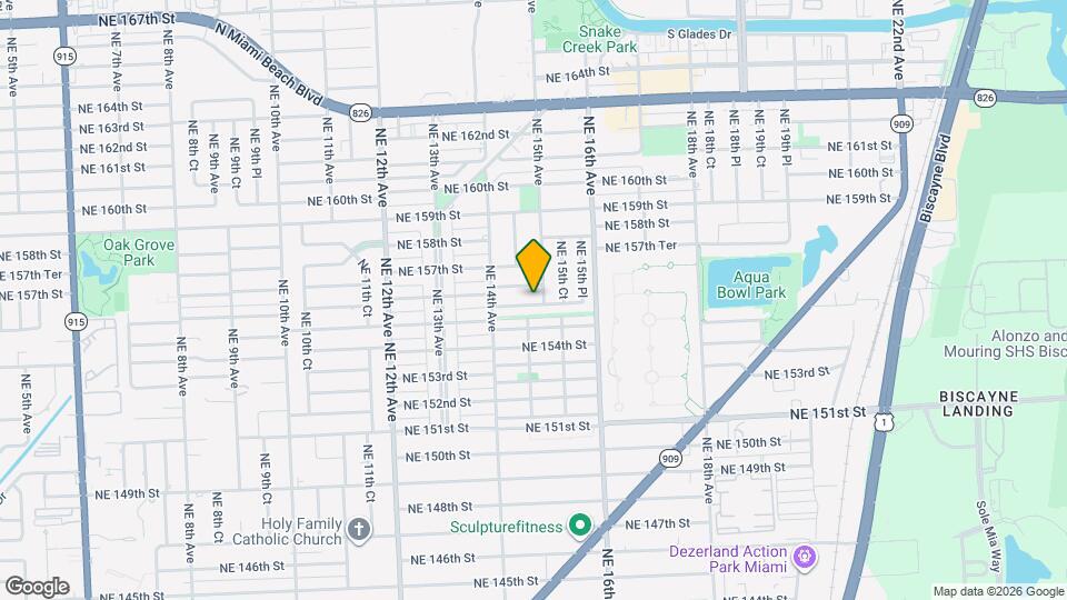 1481 NE 155th Terrace Map and Location Details