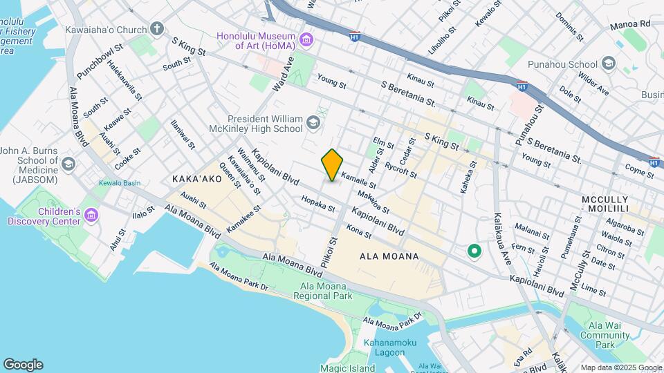 1296 Kapiolani Blvd., Unit Moana Pacific Condo 1203 Map and Location Details