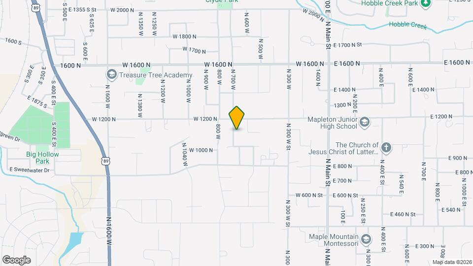 1102 N 700 W, Unit Heart of Mapleton Map and Location Details