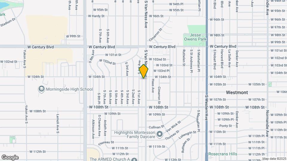 10411 S Van Ness Ave, Unit Van ness Map and Location Details