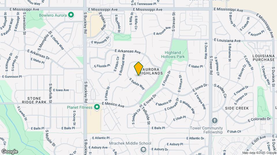 1576 S Sedalia St Map and Location Details