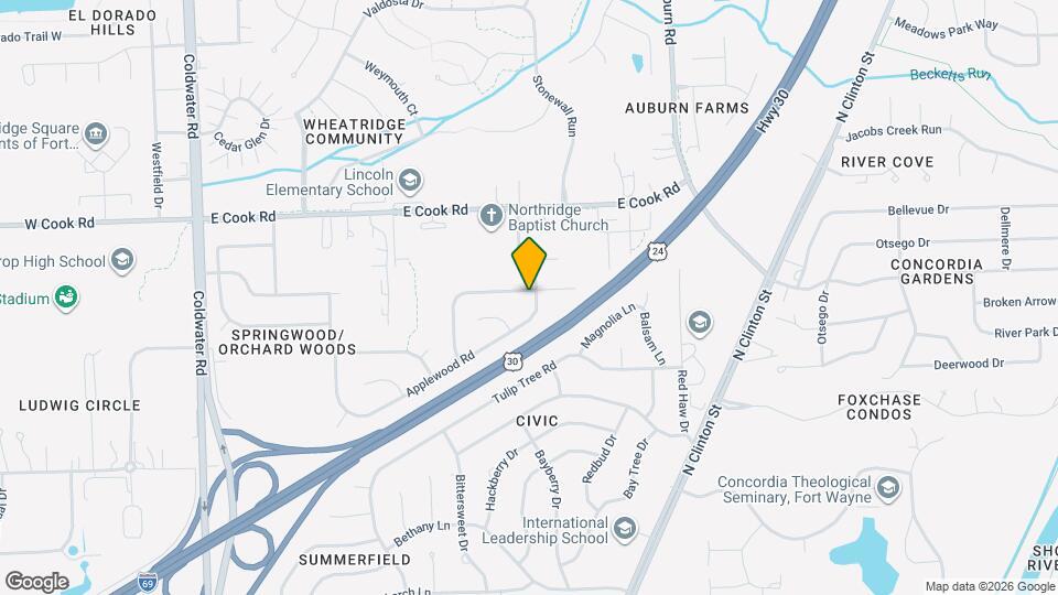 1330 Springbrook Rd Mapa y Detalles de la Ubicación