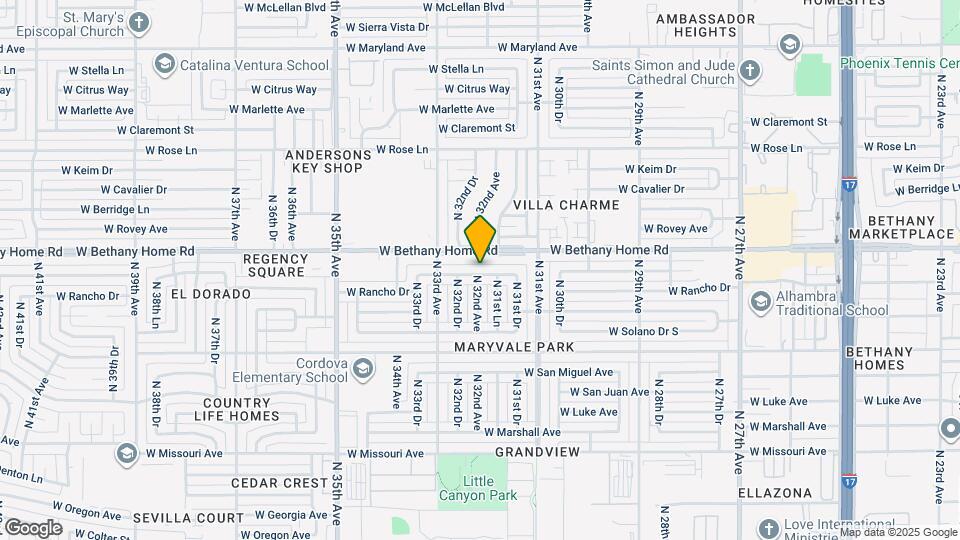 3154 W Palo Verde Dr Map and Location Details