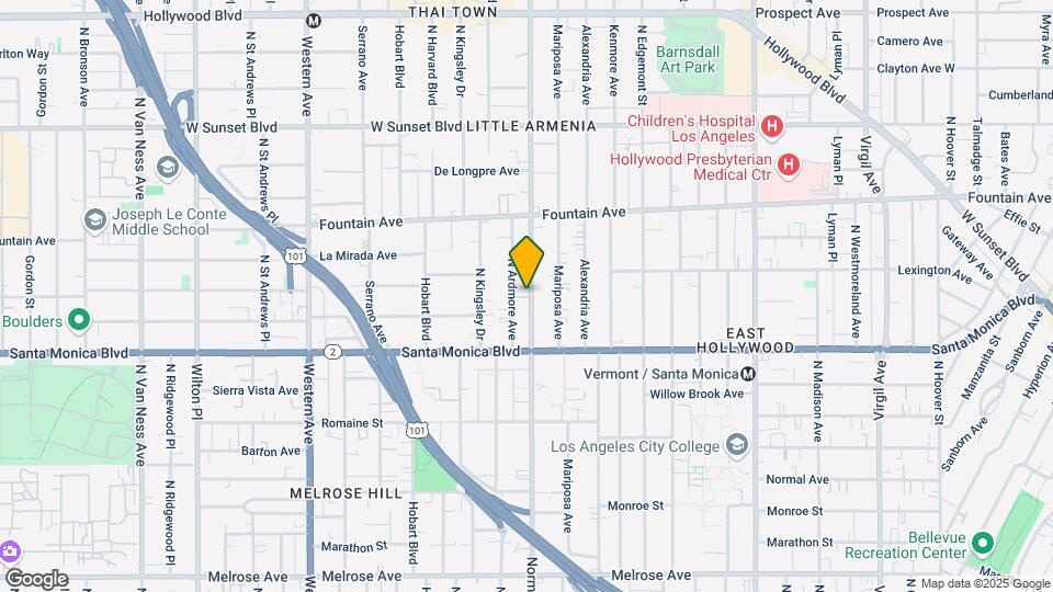 1175 N Normandie Ave, Unit #4 Map and Location Details