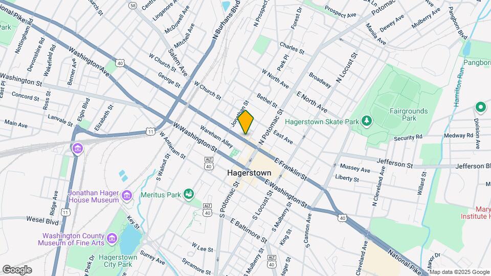 34 W Franklin St Map and Location Details