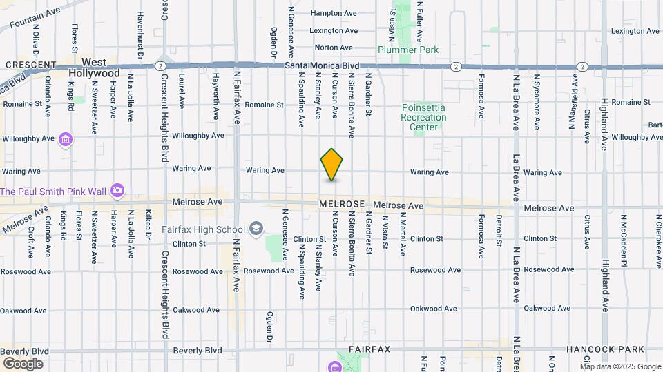 731 N Curson Ave Map and Location Details