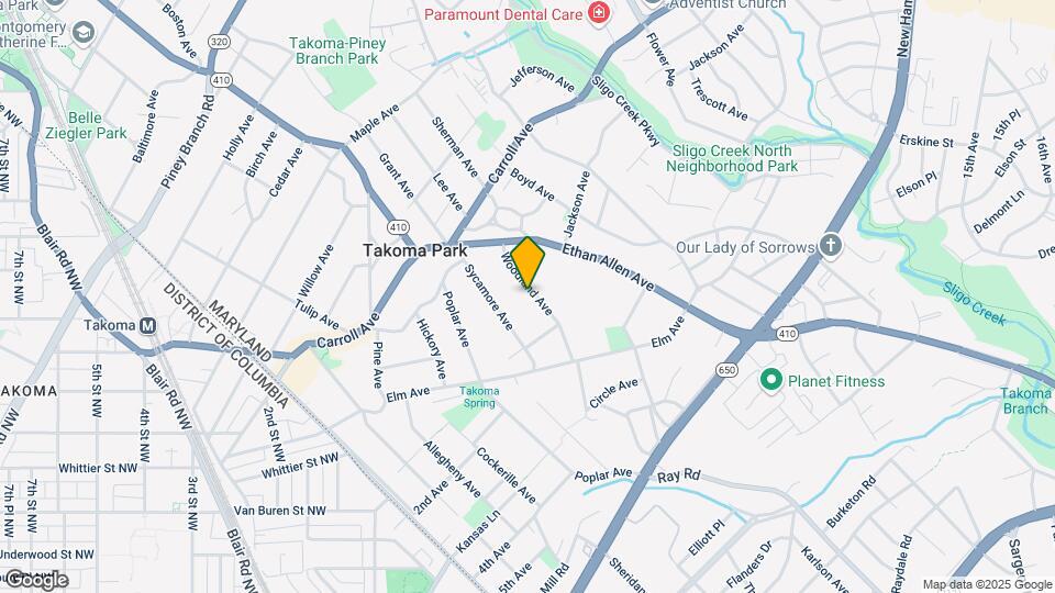7016 Woodland Ave, Unit Stylish Garden Level Apt Map and Location Details