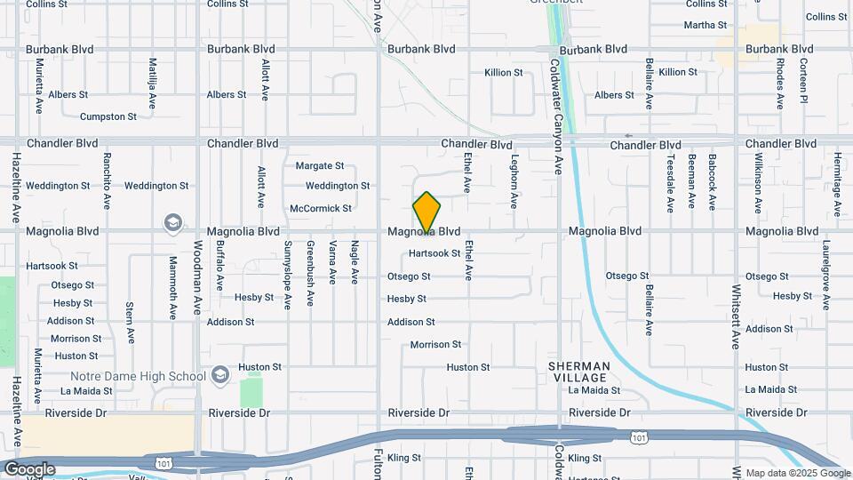13164 Magnolia Blvd Map and Location Details
